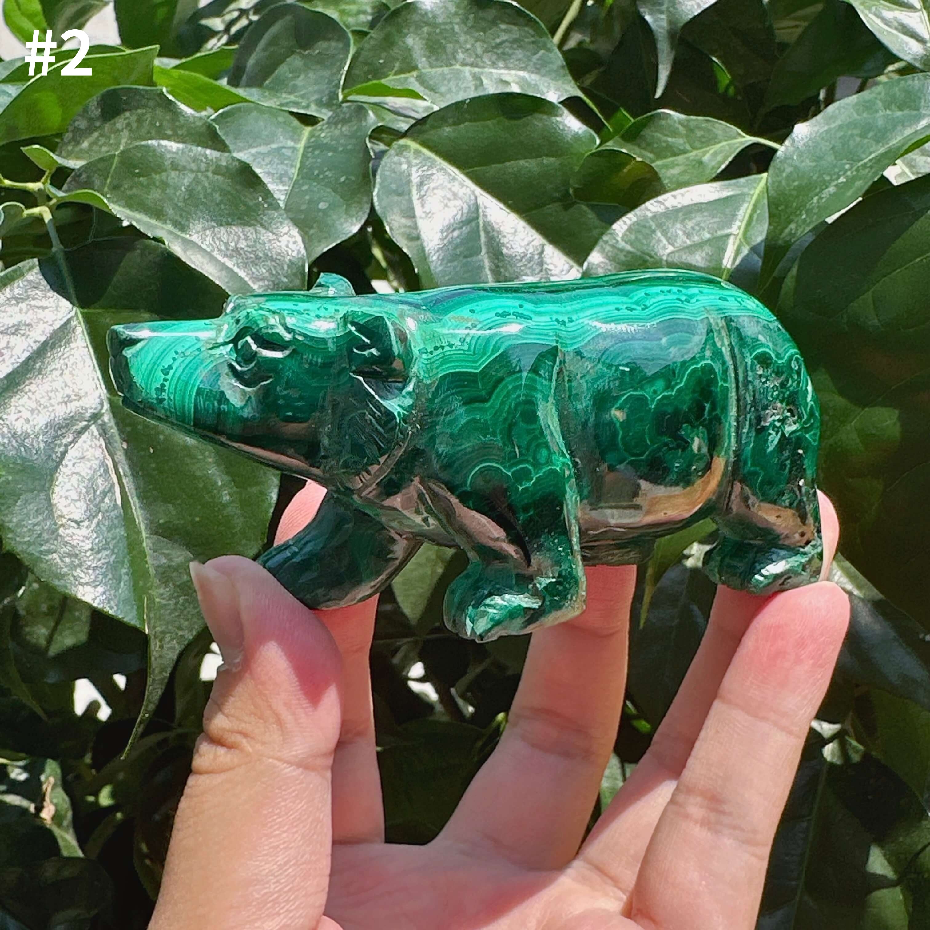 Malachite Bear Carving