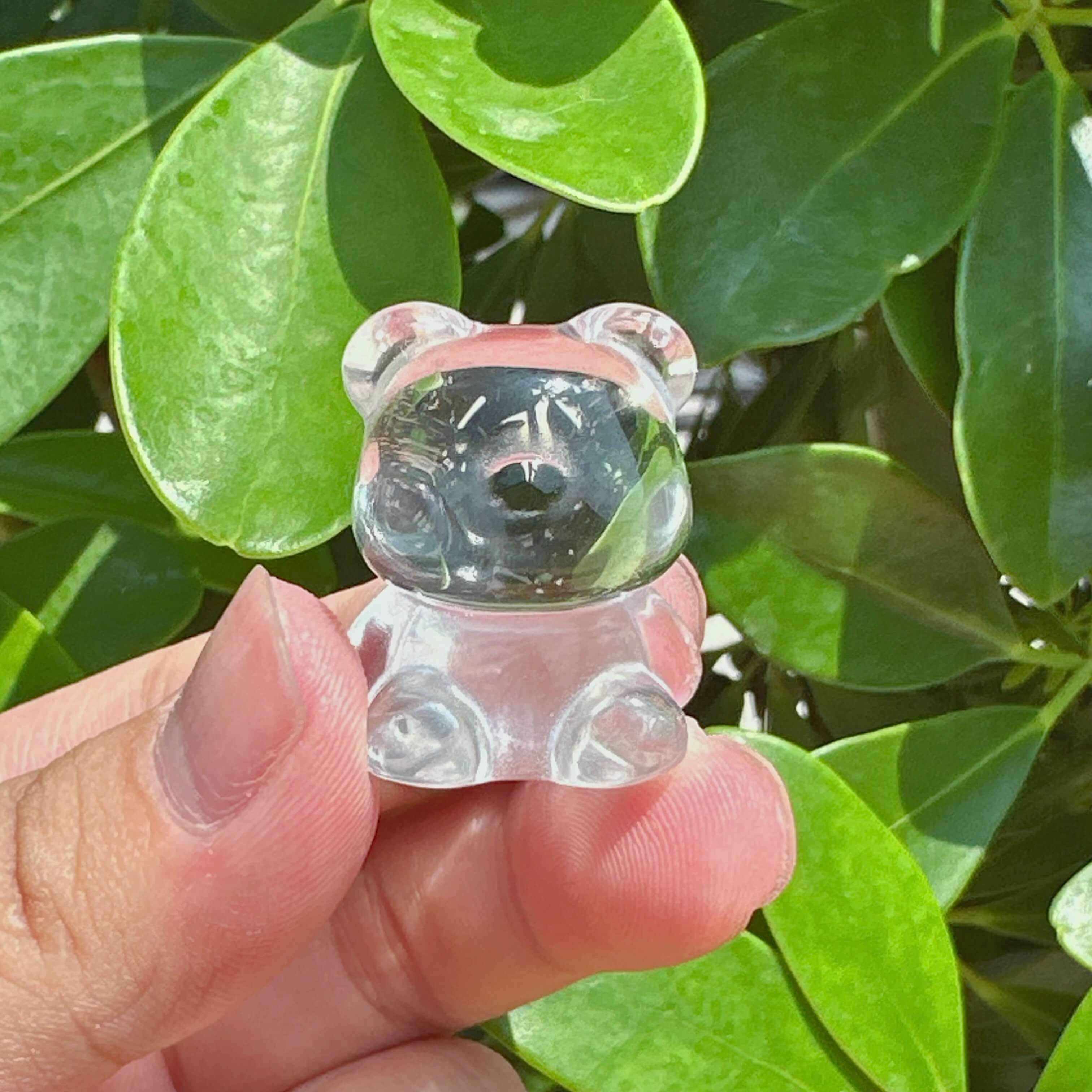 Clear Quartz Candy Bear Carving