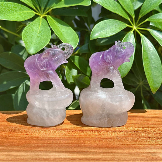 Amethyst Elephant Carving