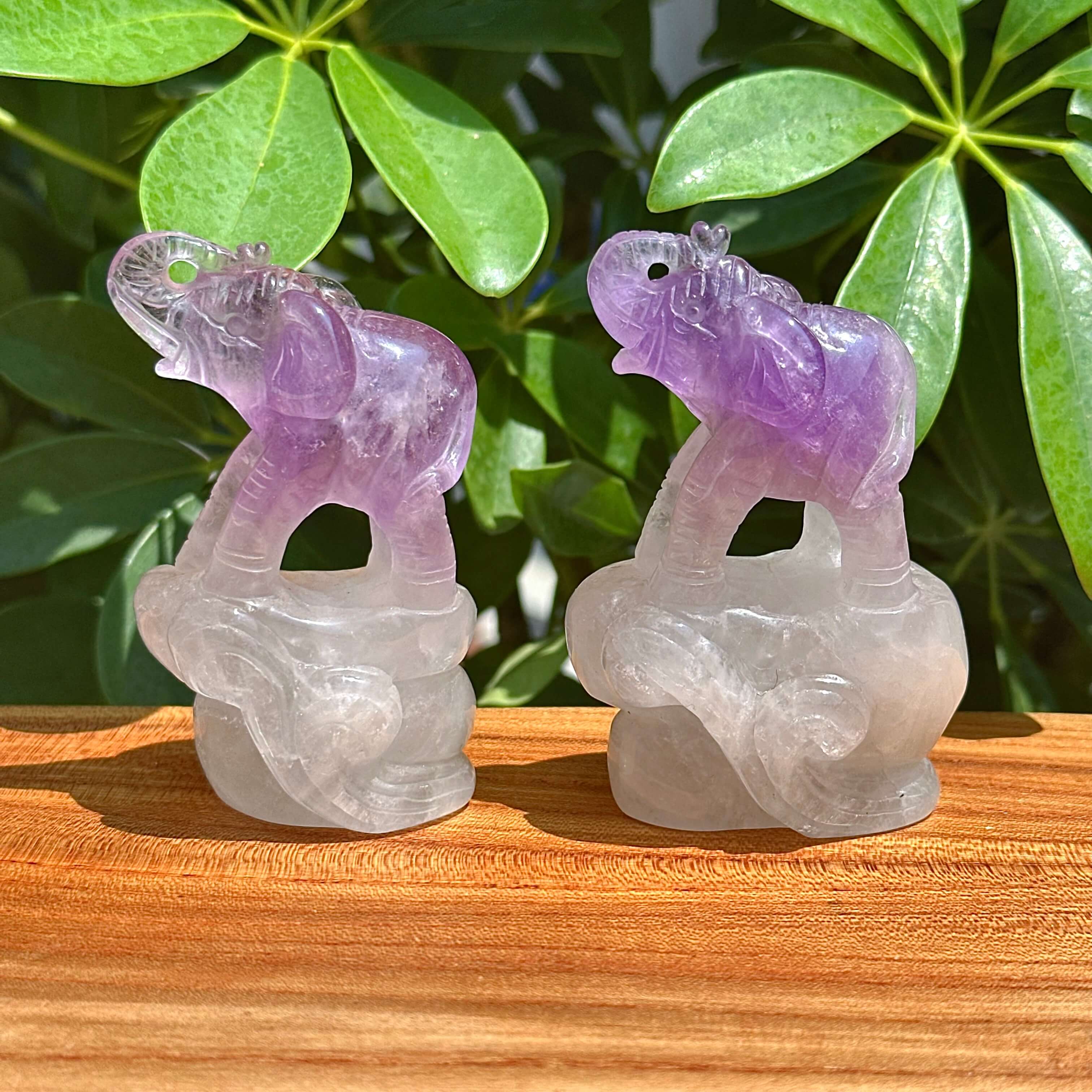 Amethyst Elephant Carving