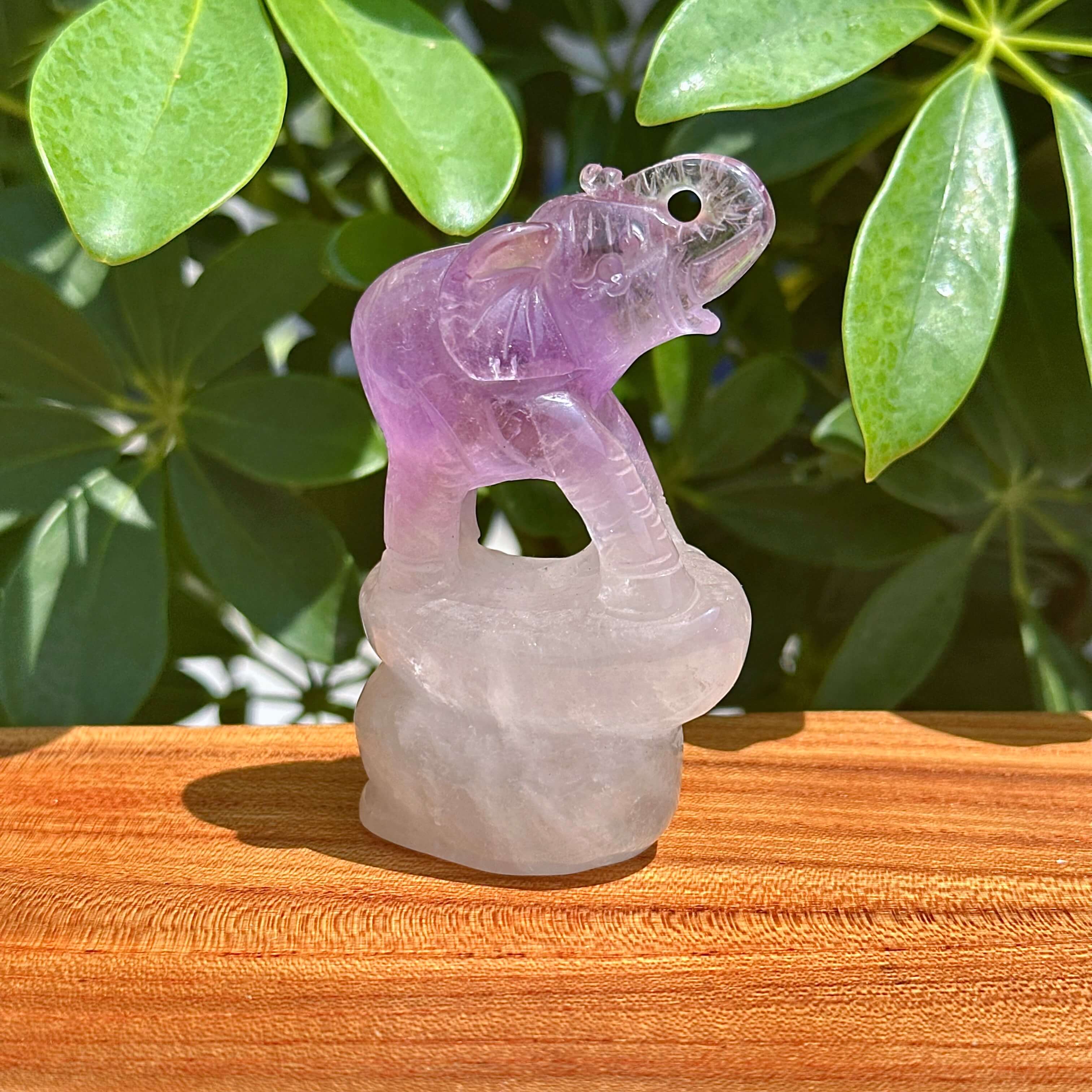 Amethyst Elephant Carving