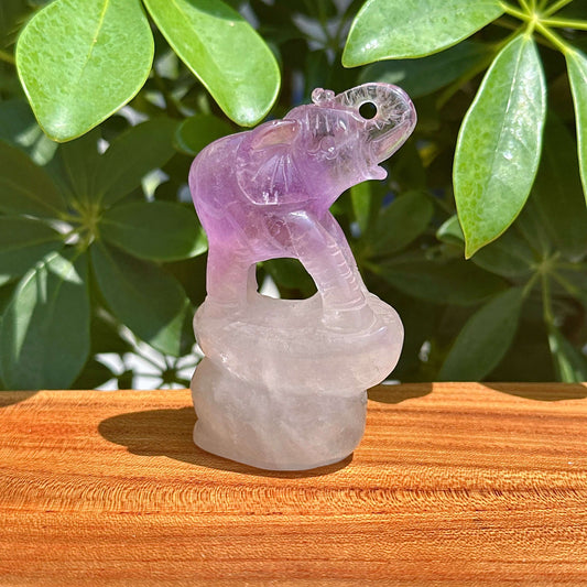 Amethyst Elephant Carving