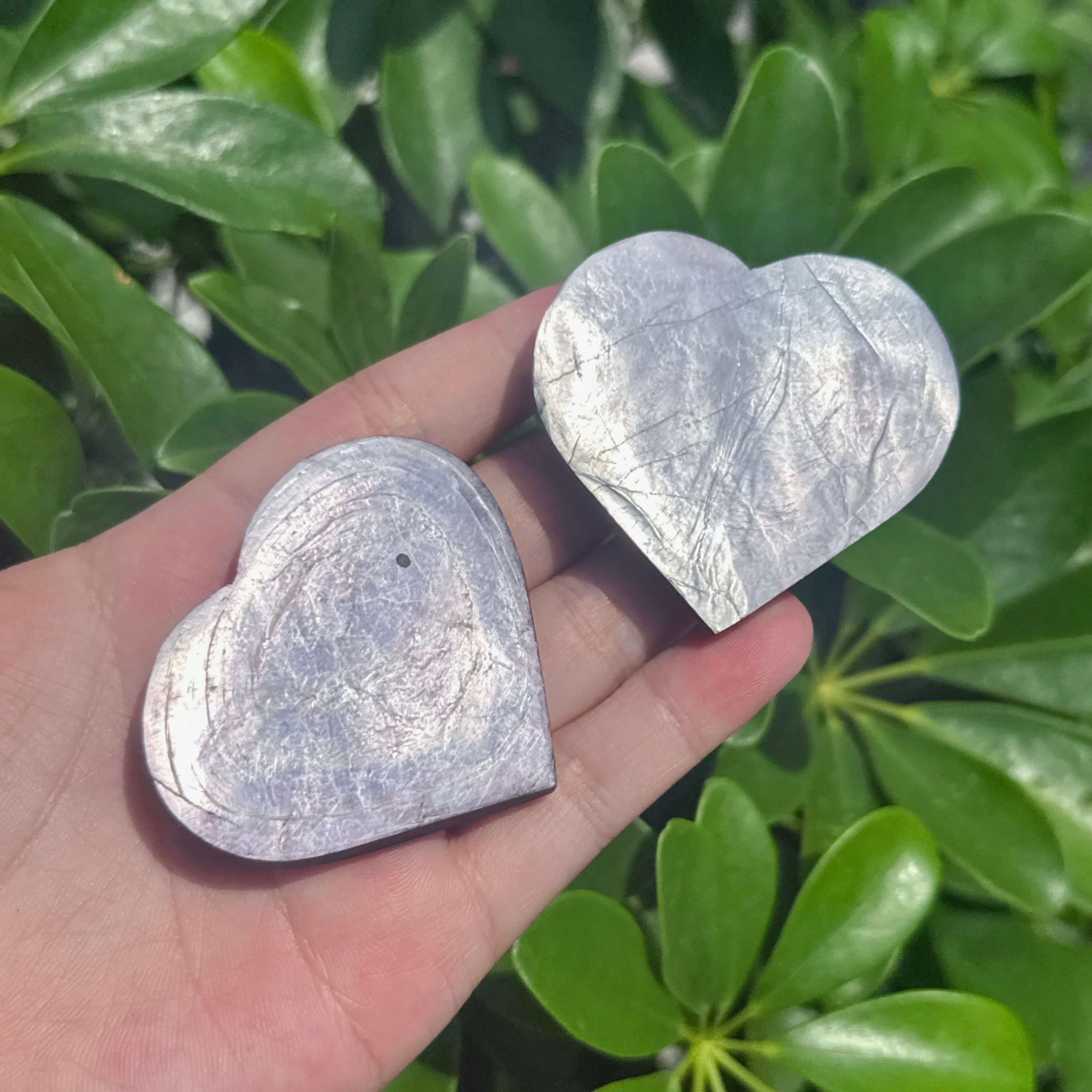 Lepidolite Heart Carving