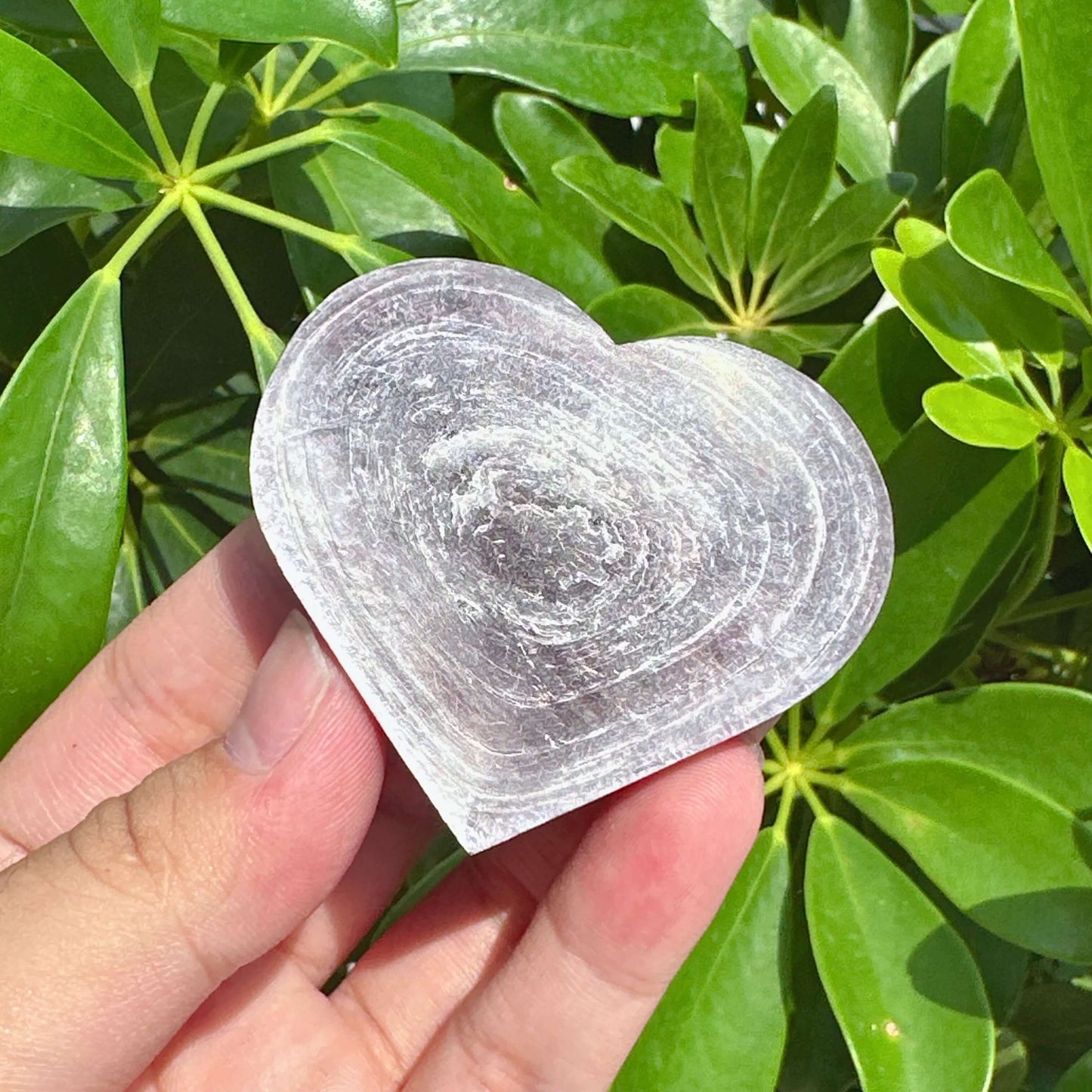 Lepidolite Heart Carving