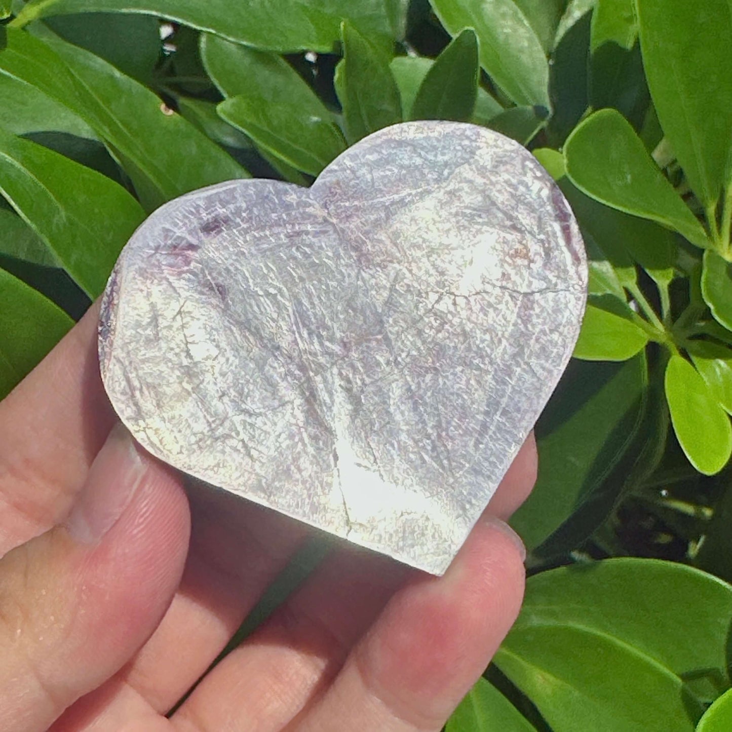 Lepidolite Heart Carving