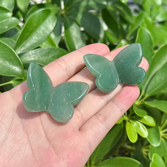 Green Aventurine Butterfly Carving