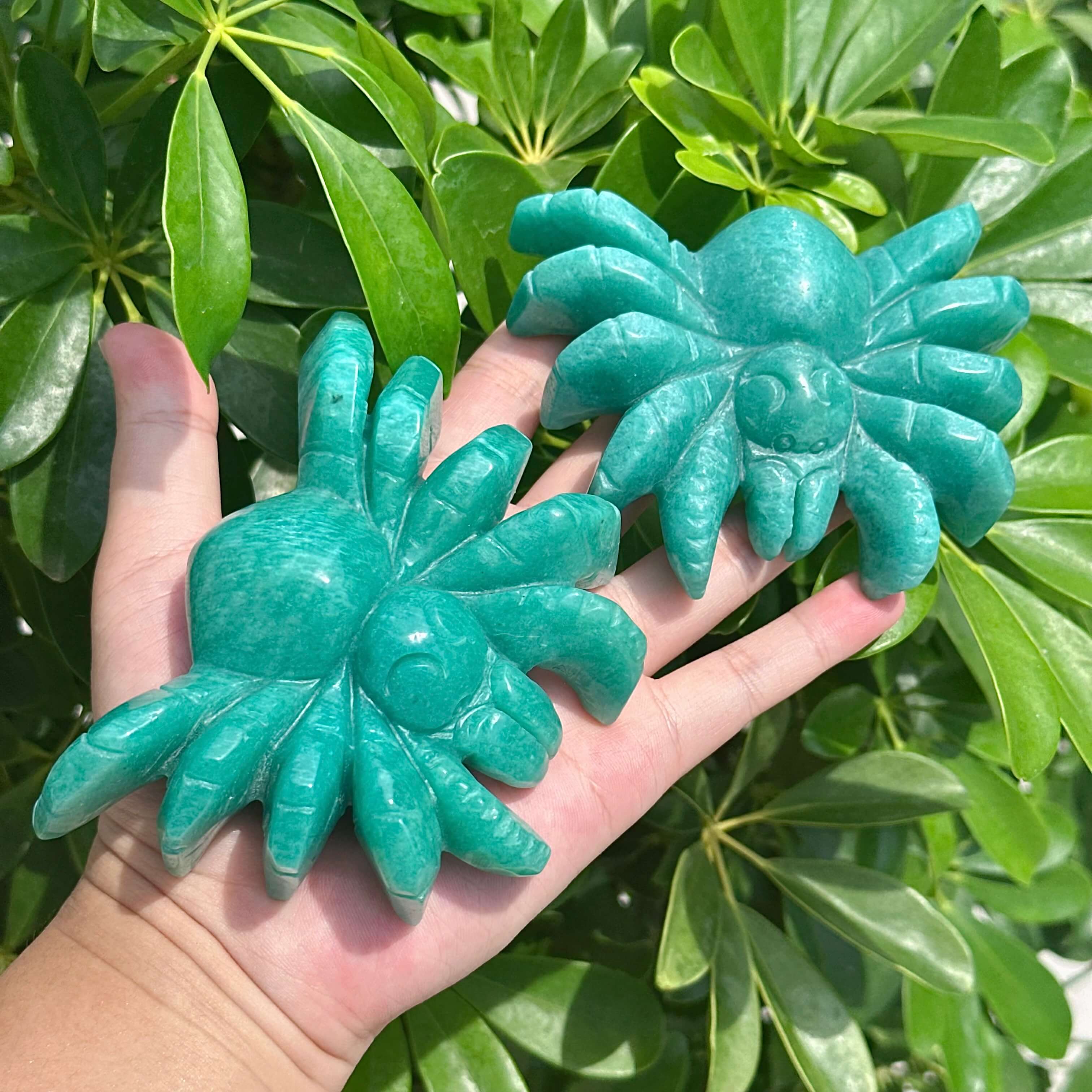 Amazonite Spider Carving