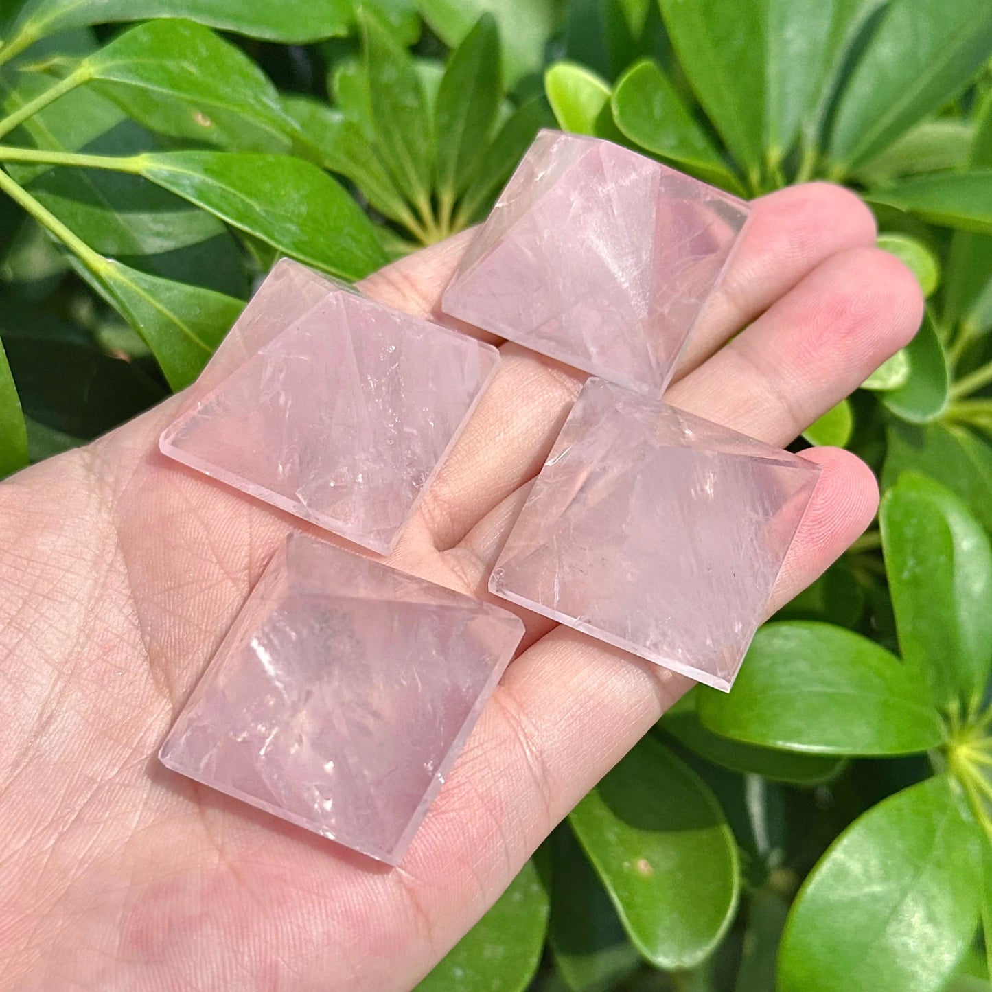 Rose Quartz Pyramid Carving