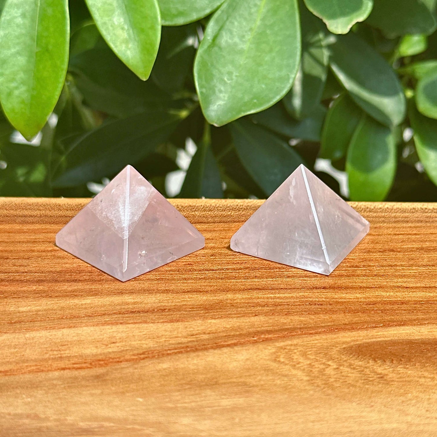 Rose Quartz Pyramid Carving