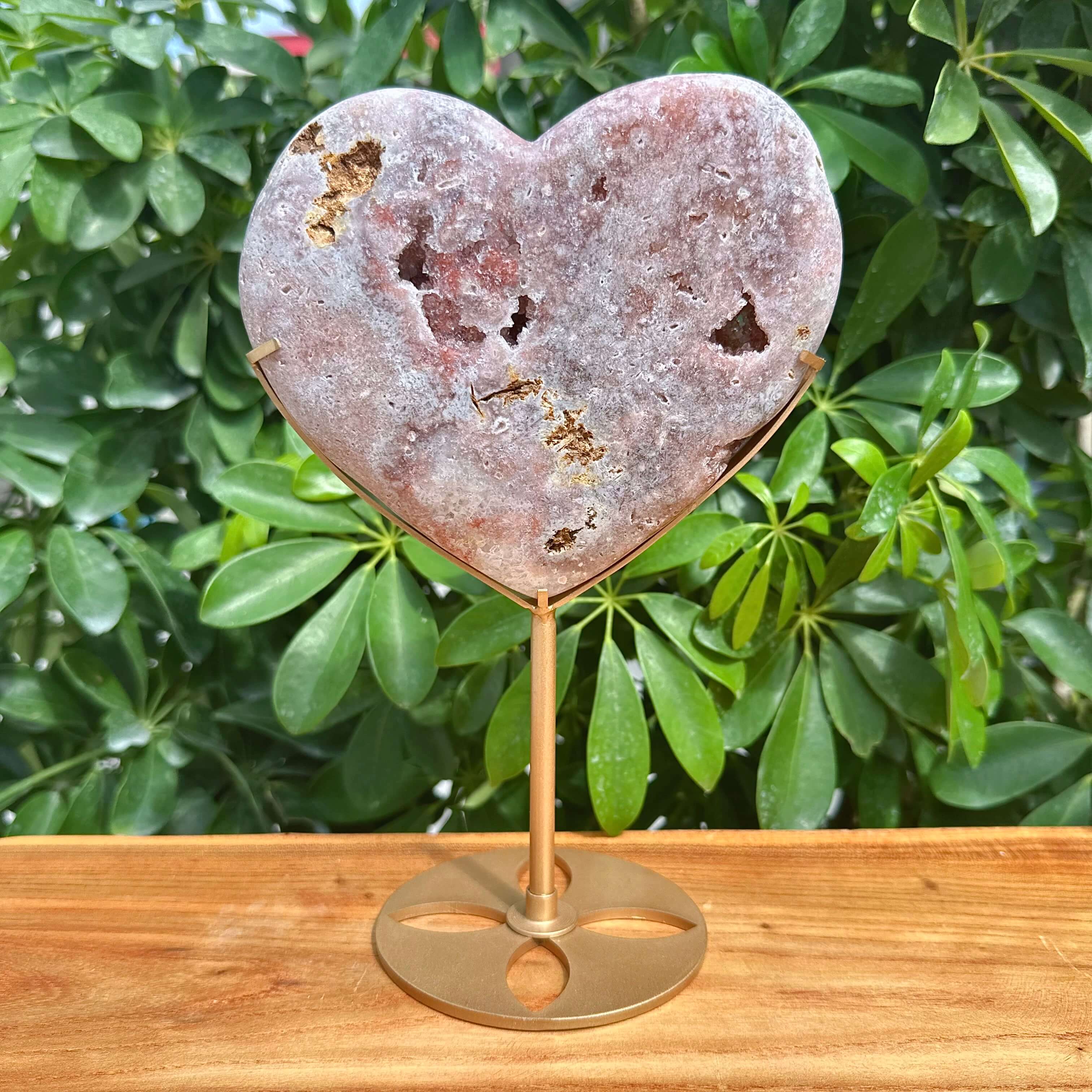 Pink Amethyst Heart Ornament