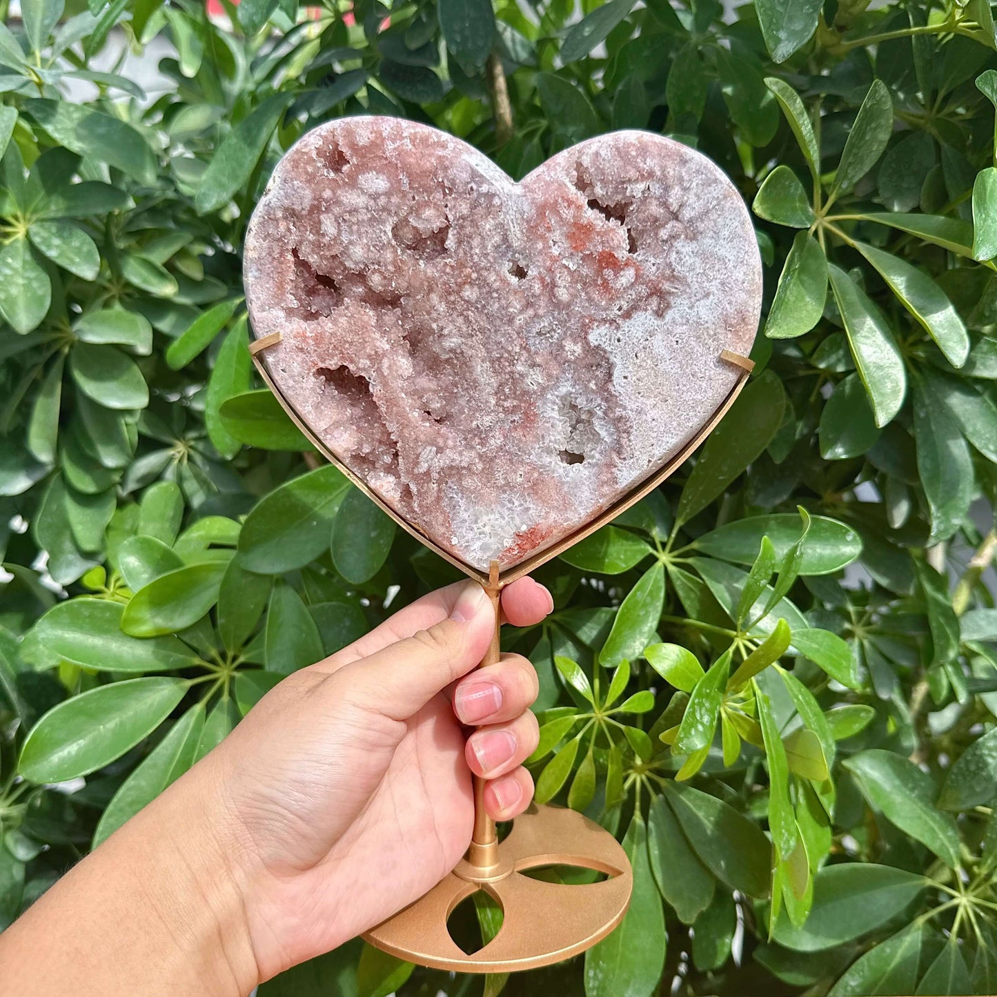 Pink Amethyst Heart Ornament
