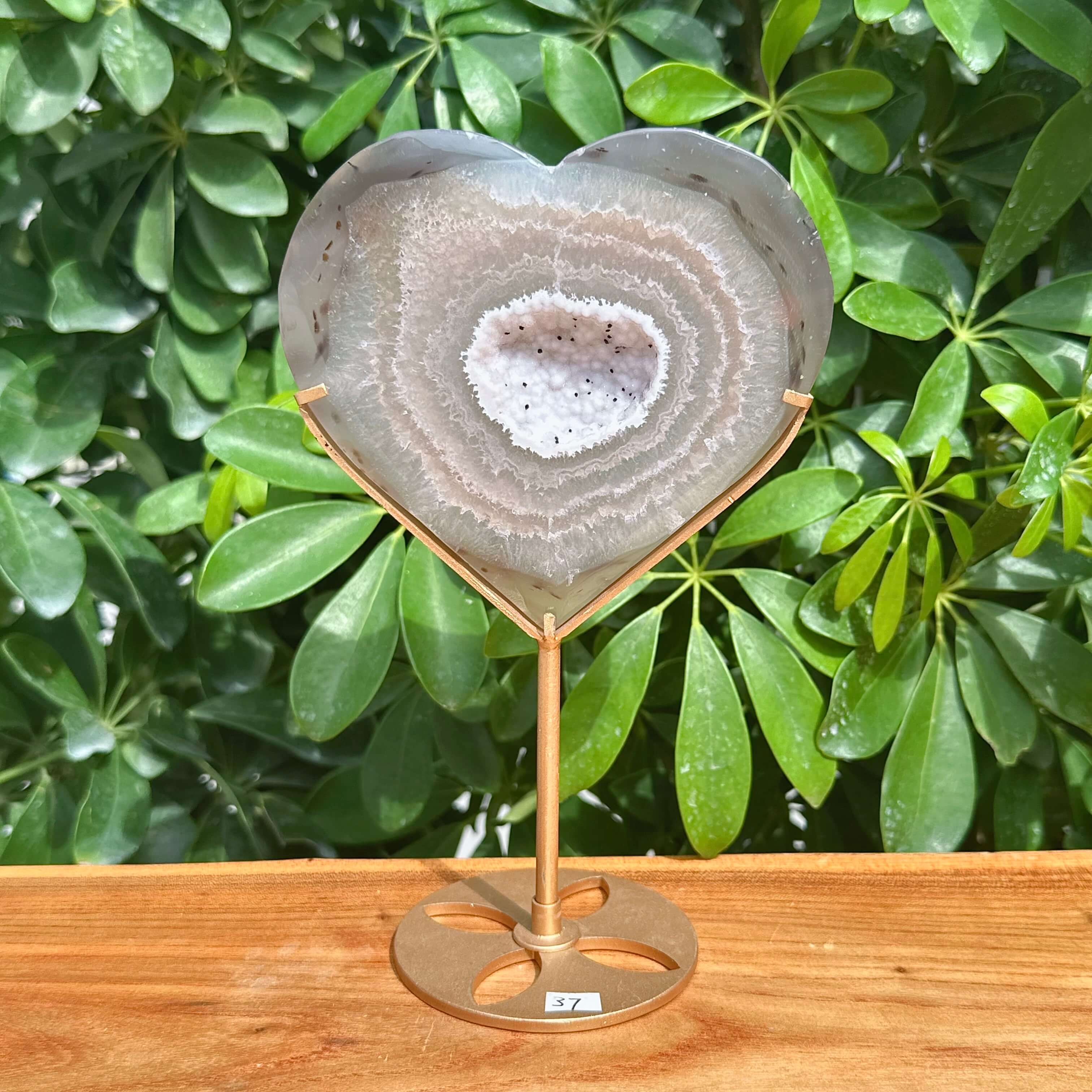 Druzy Agate Heart Ornament