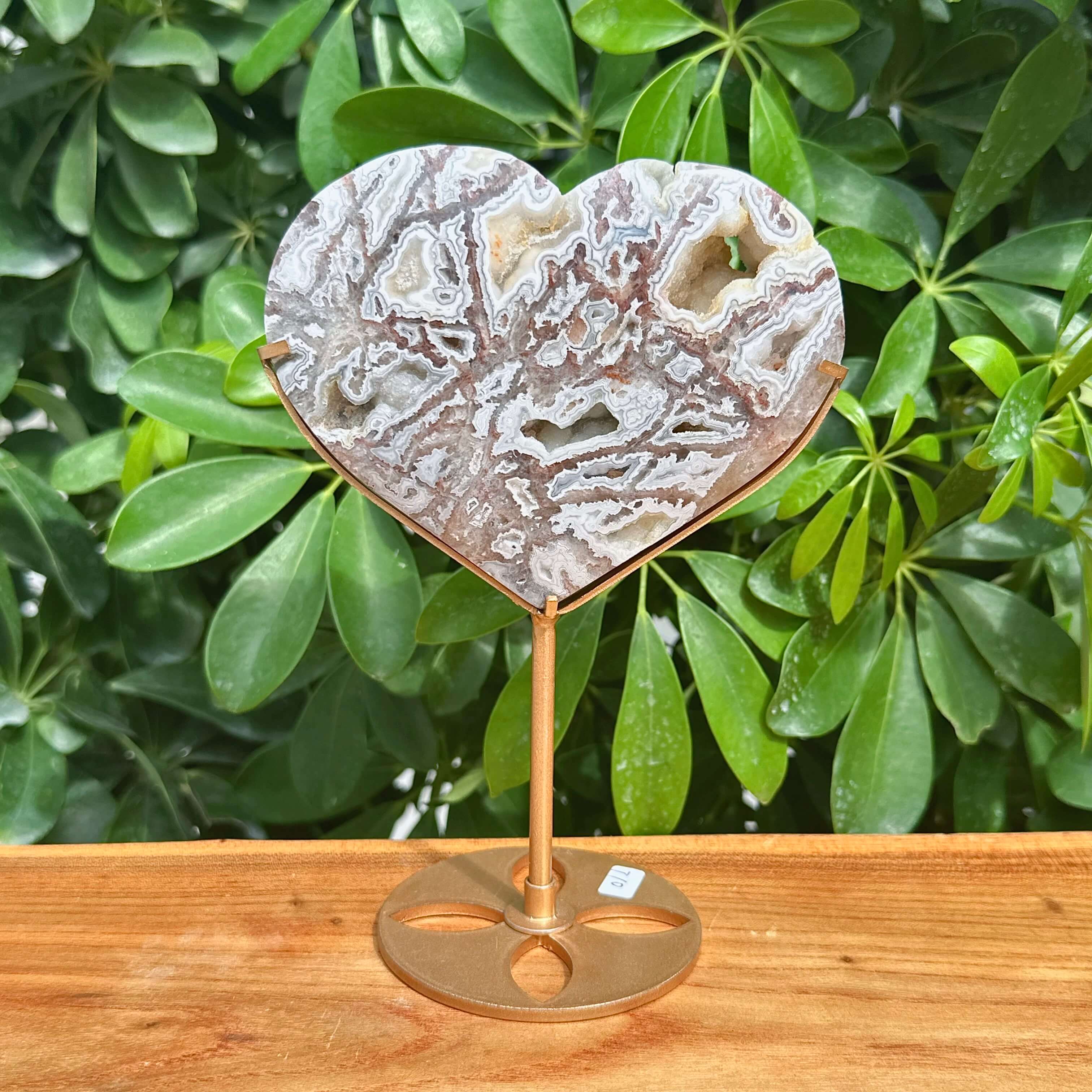 White Mexican Agate Heart Ornament