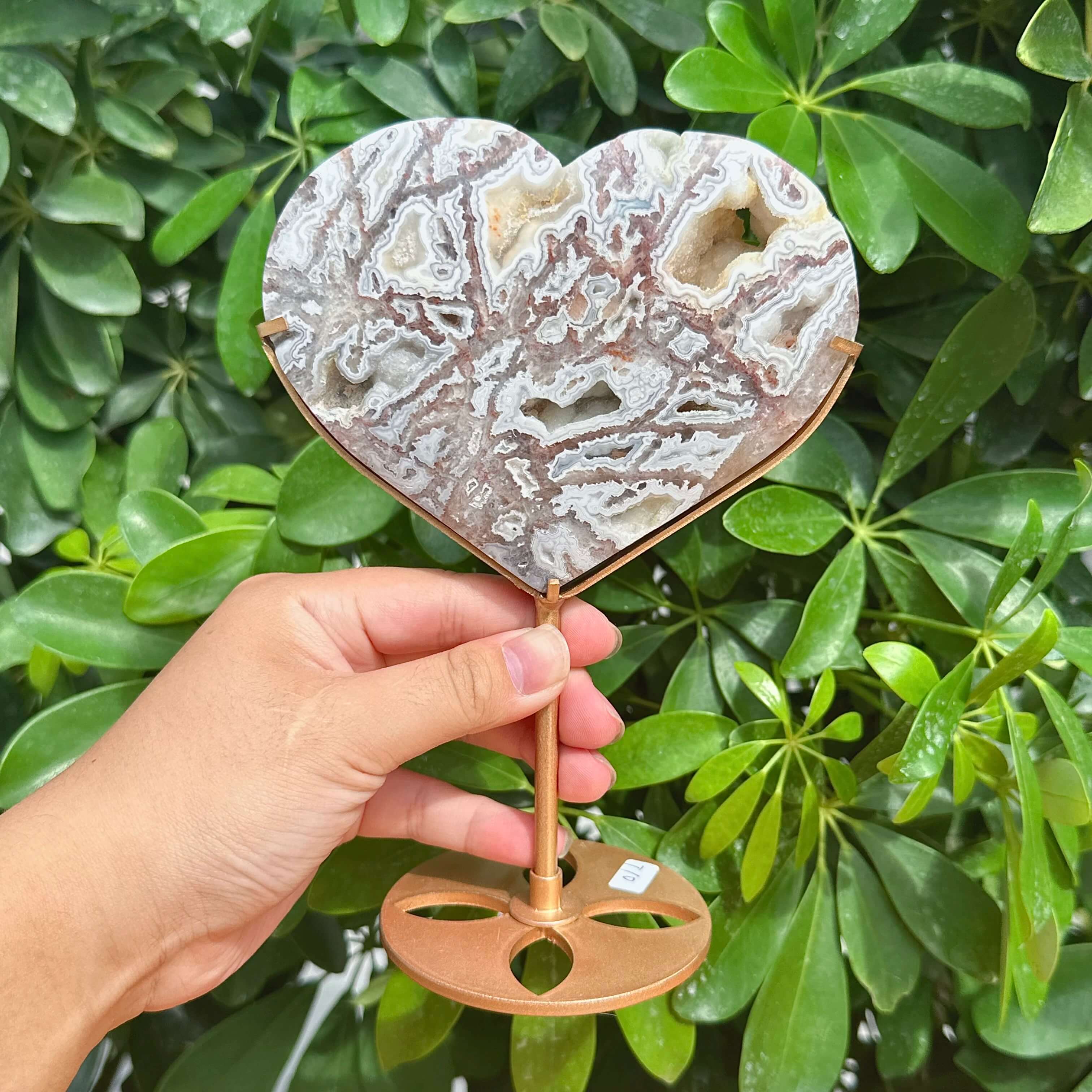 White Mexican Agate Heart Ornament