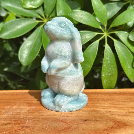 Aquamarine Rabbit Carving