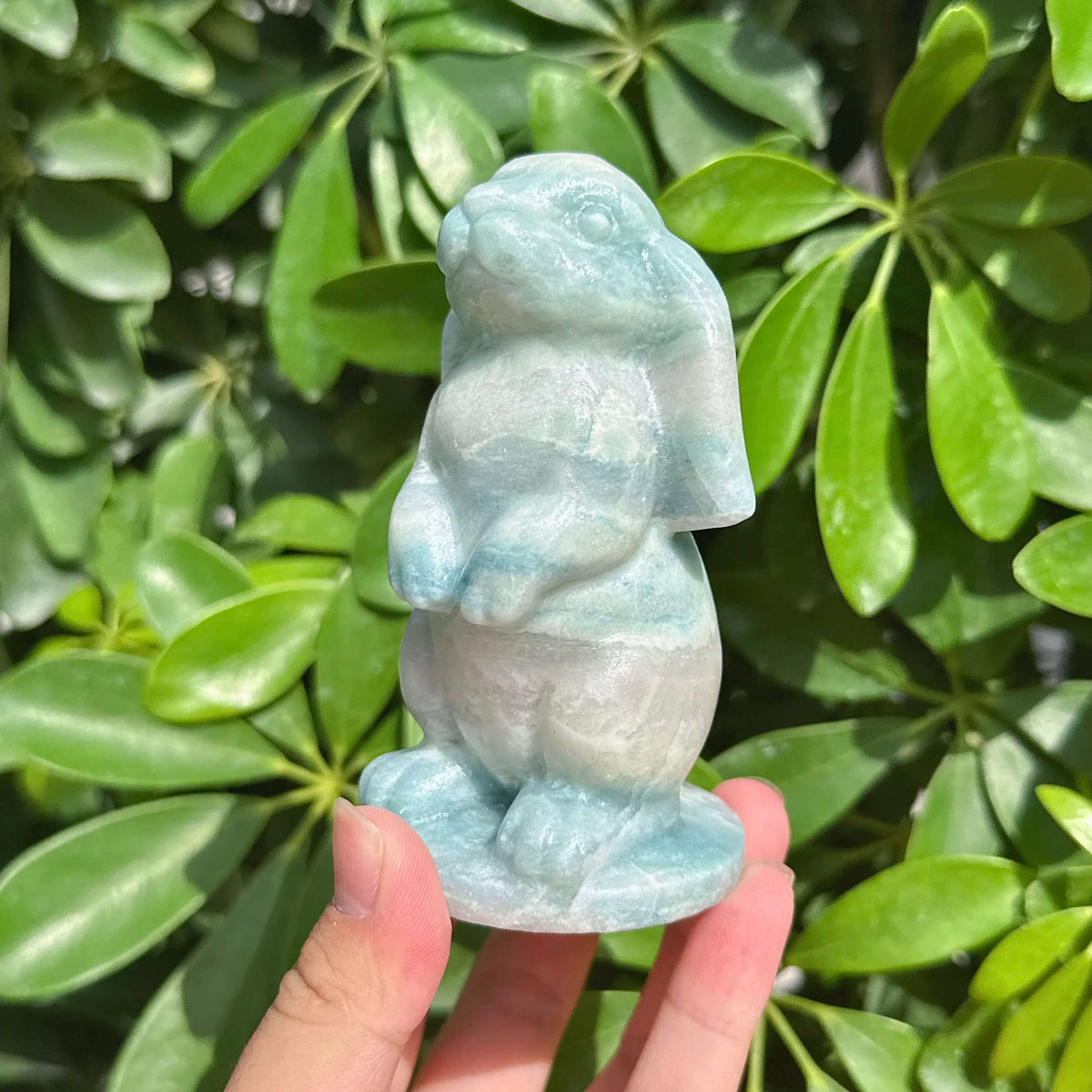 Aquamarine Rabbit Carving