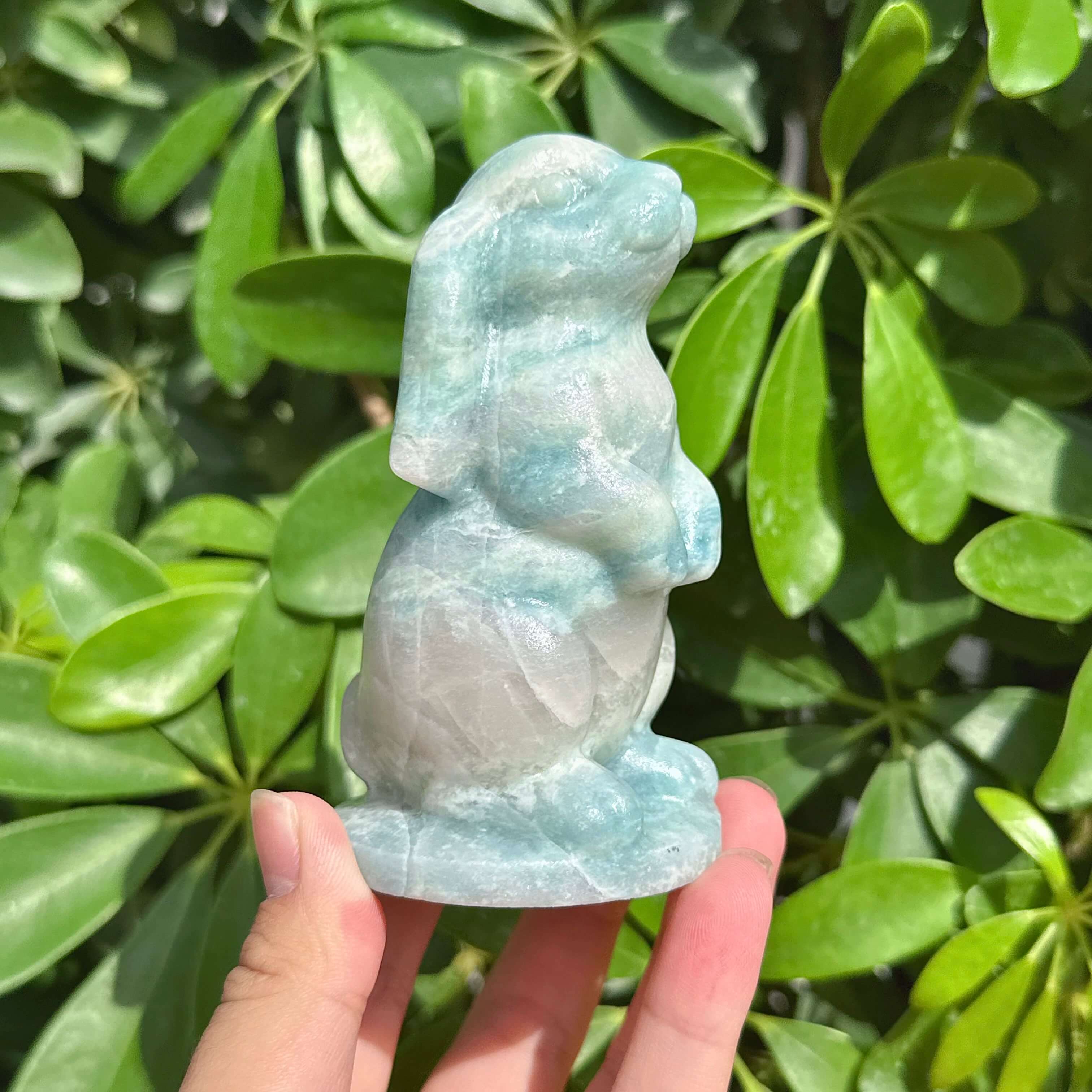 Aquamarine Rabbit Carving