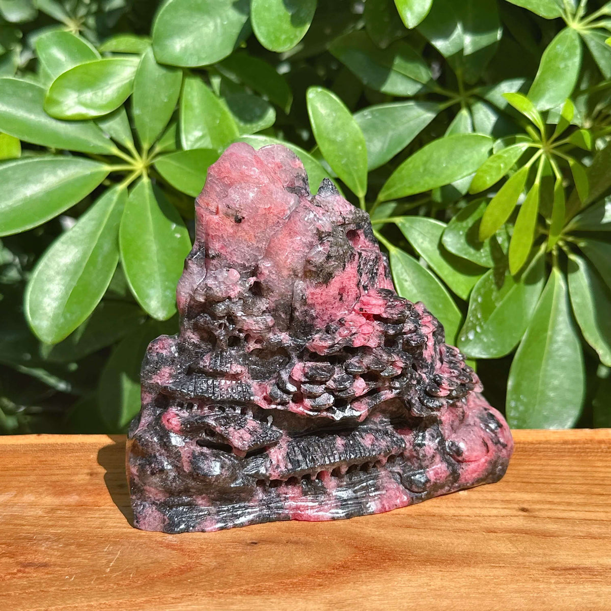 Rhodonite Landscape Carving