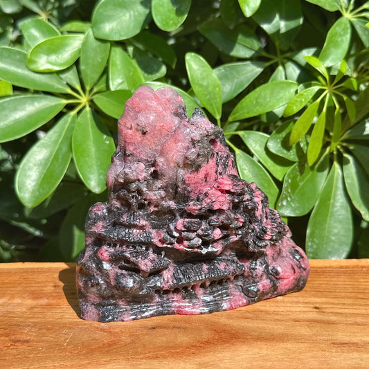 Rhodonite Landscape Carving