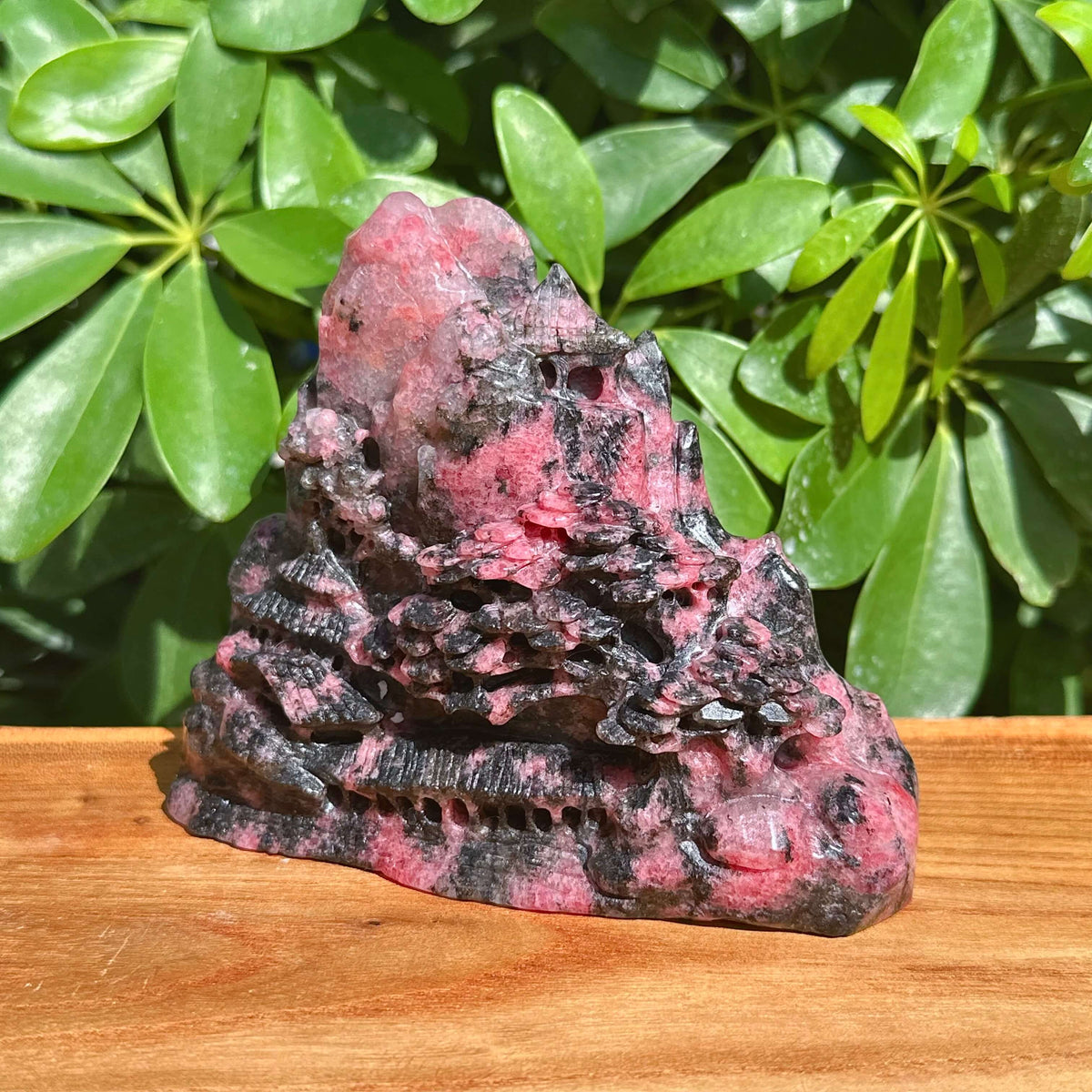 Rhodonite Landscape Carving
