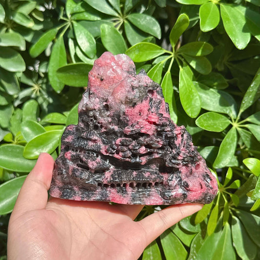 Rhodonite Landscape Carving