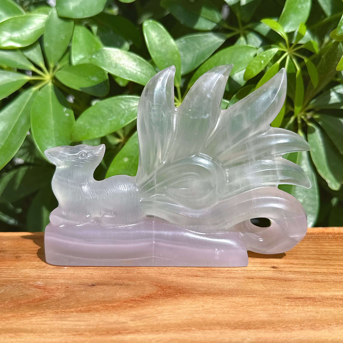 Fluorite Nine-tailed Fox Carving