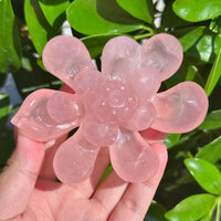 Rose Quartz Lotus Carving