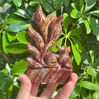 Ocean Jasper Nine-tail Fox Carving