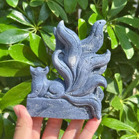 Blue Coral Nine-tail Fox Carving