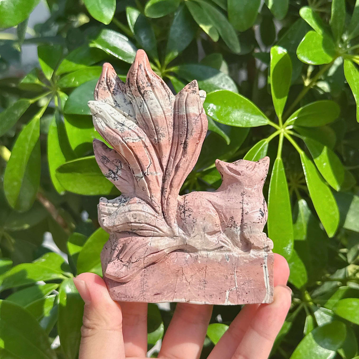 Picture Jasper Nine-tail Fox Carving