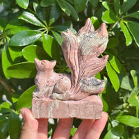 Picture Jasper Nine-tail Fox Carving