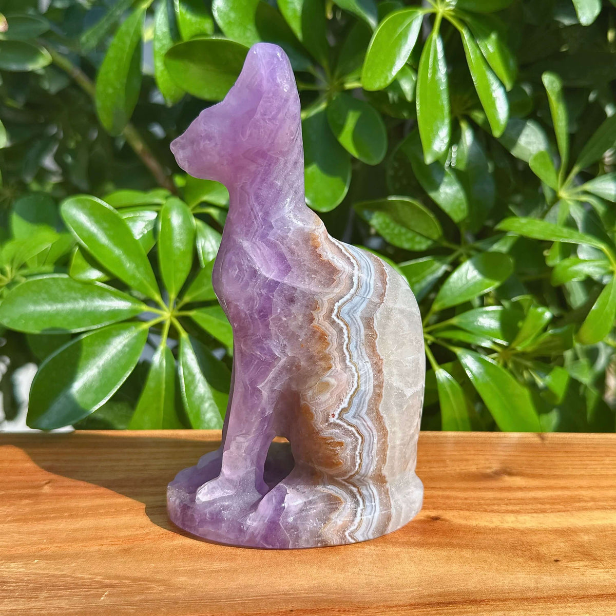 Amethyst Agate Sphynx Carving