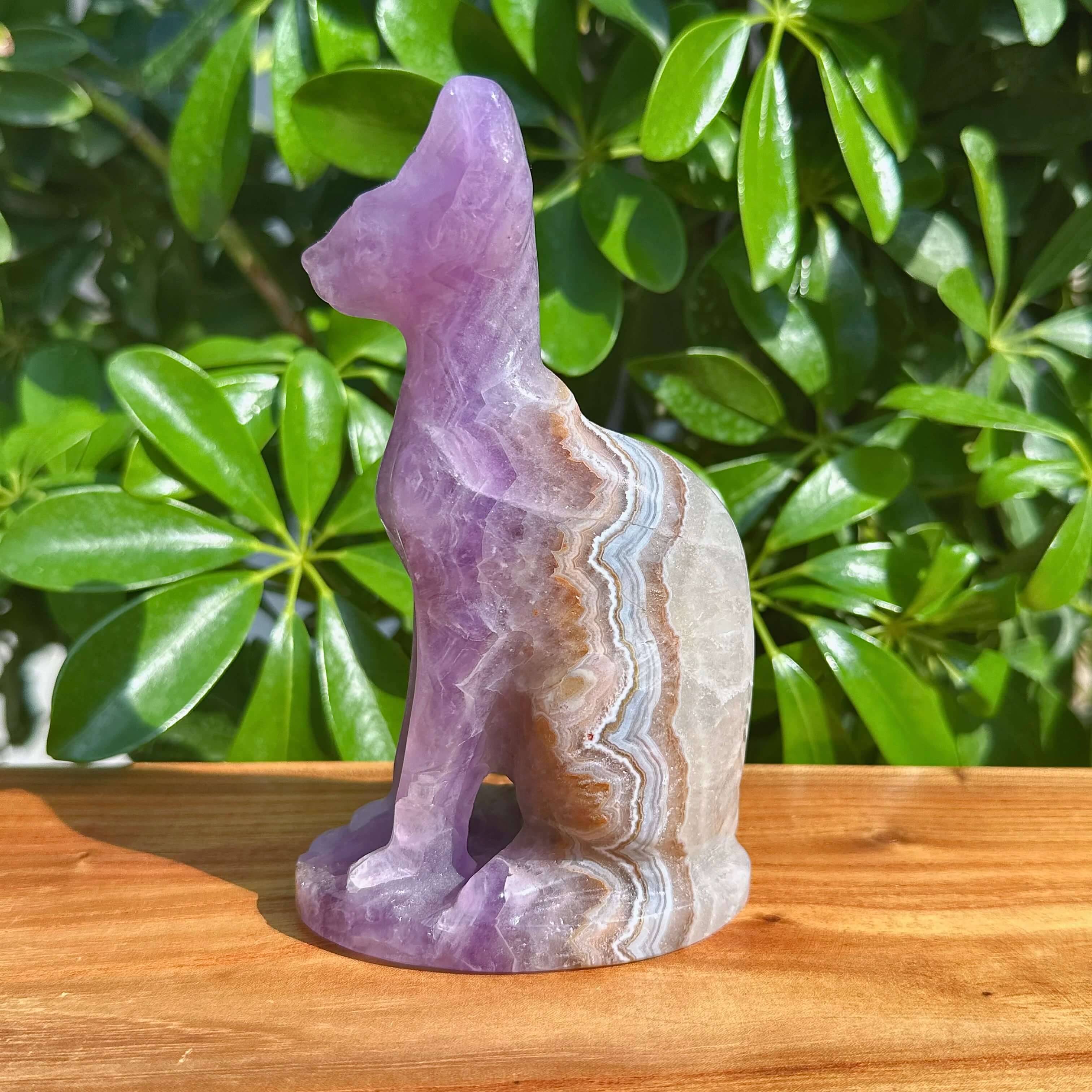 Amethyst Agate Sphynx Carving