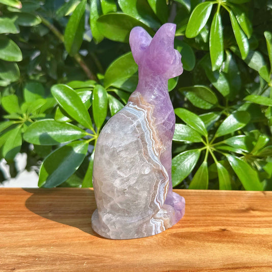 Amethyst Agate Sphynx Carving