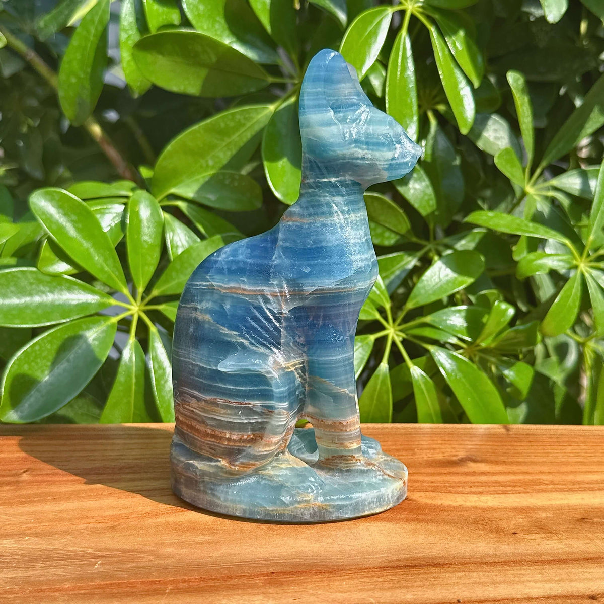 Blue Onyx Sphynx Carving