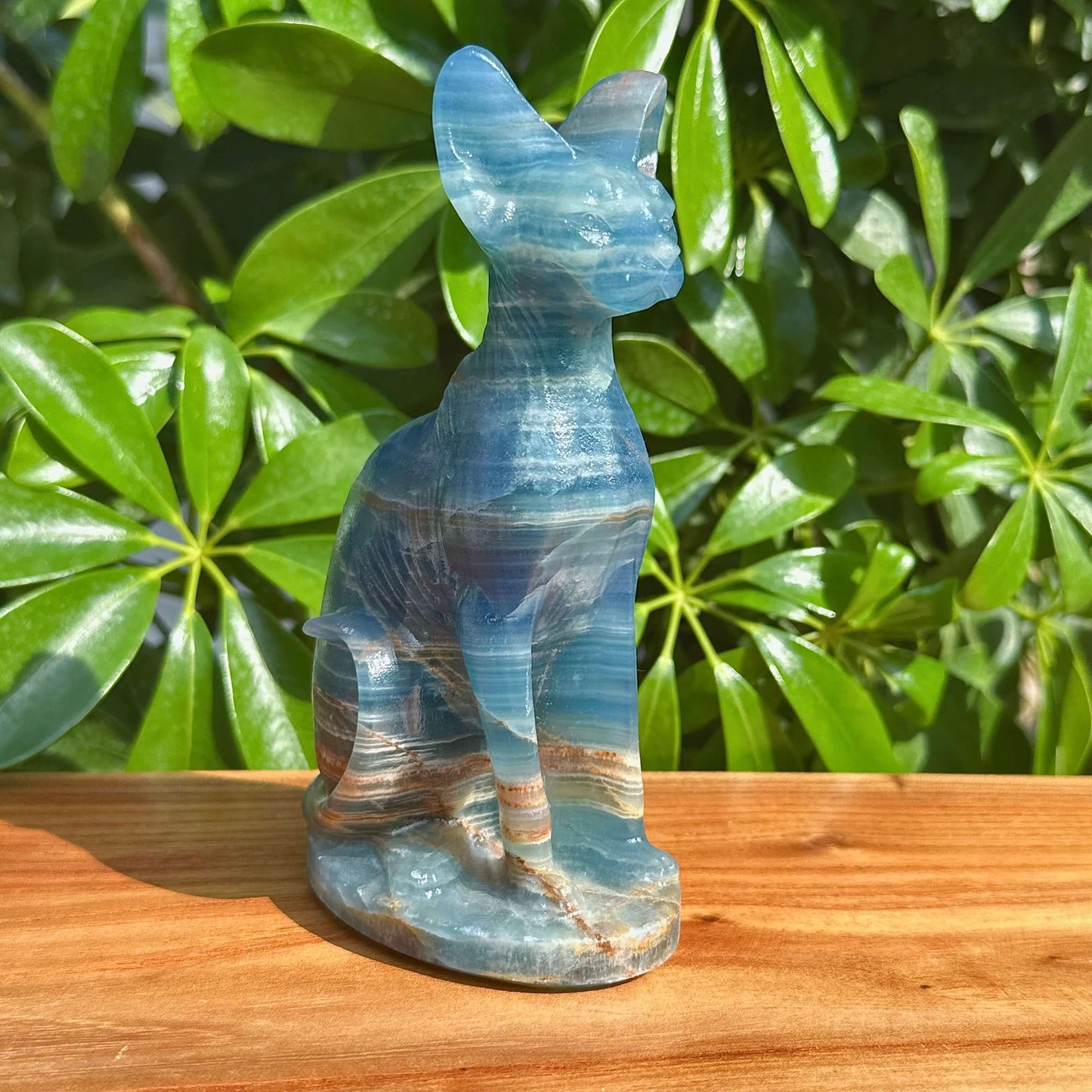 Blue Onyx Sphynx Carving