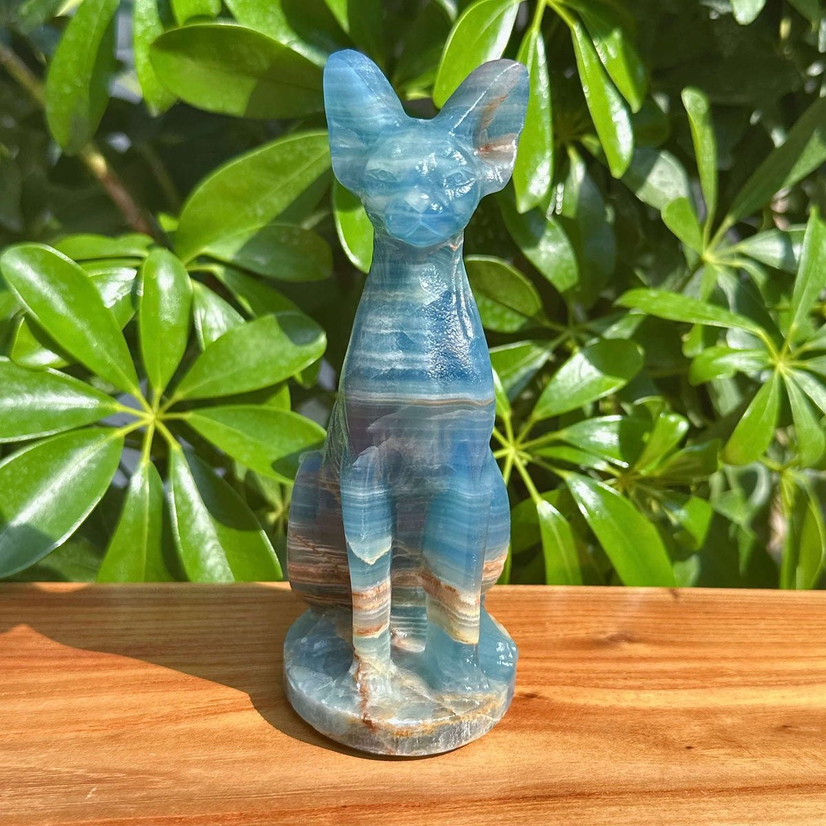 Blue Onyx Sphynx Carving