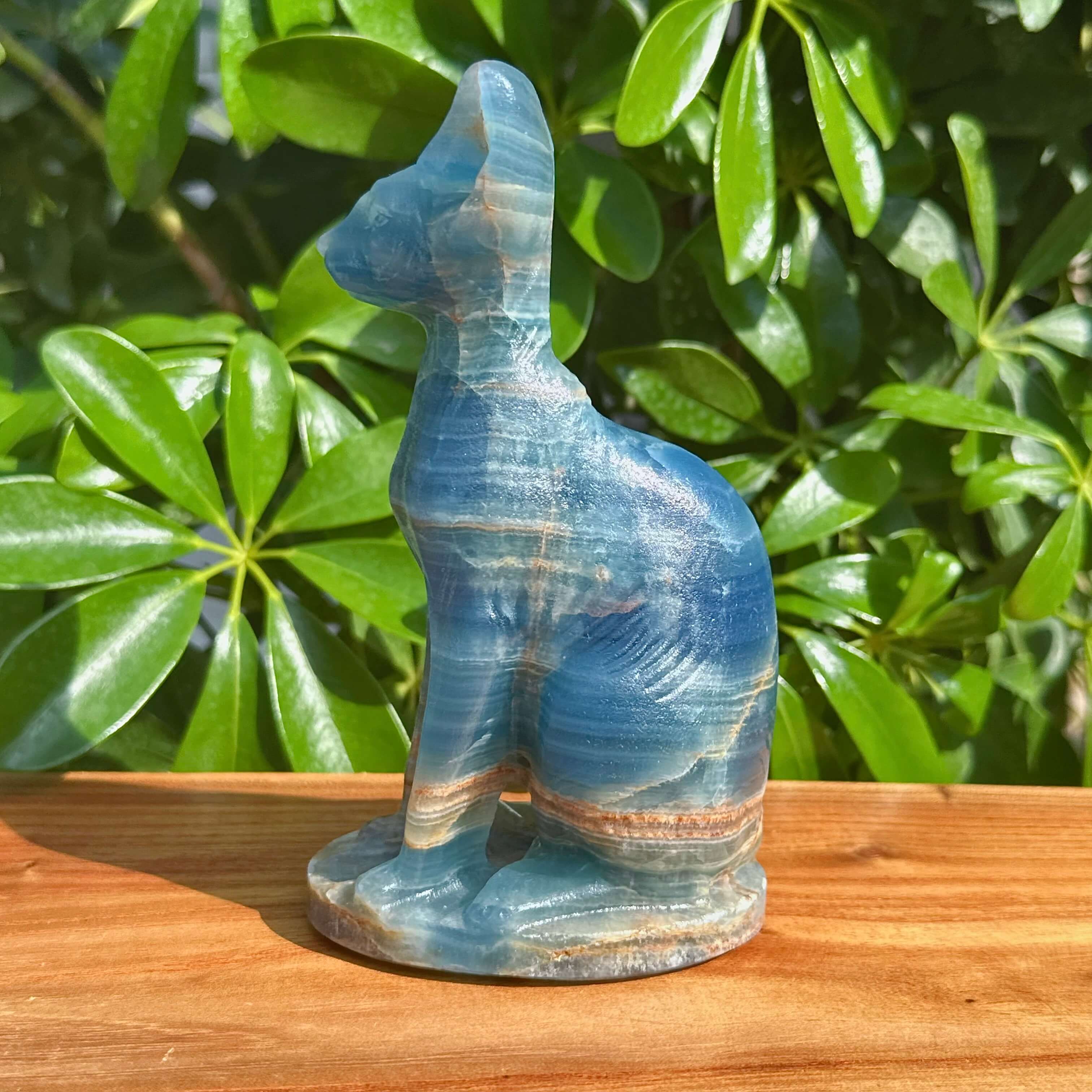 Blue Onyx Sphynx Carving