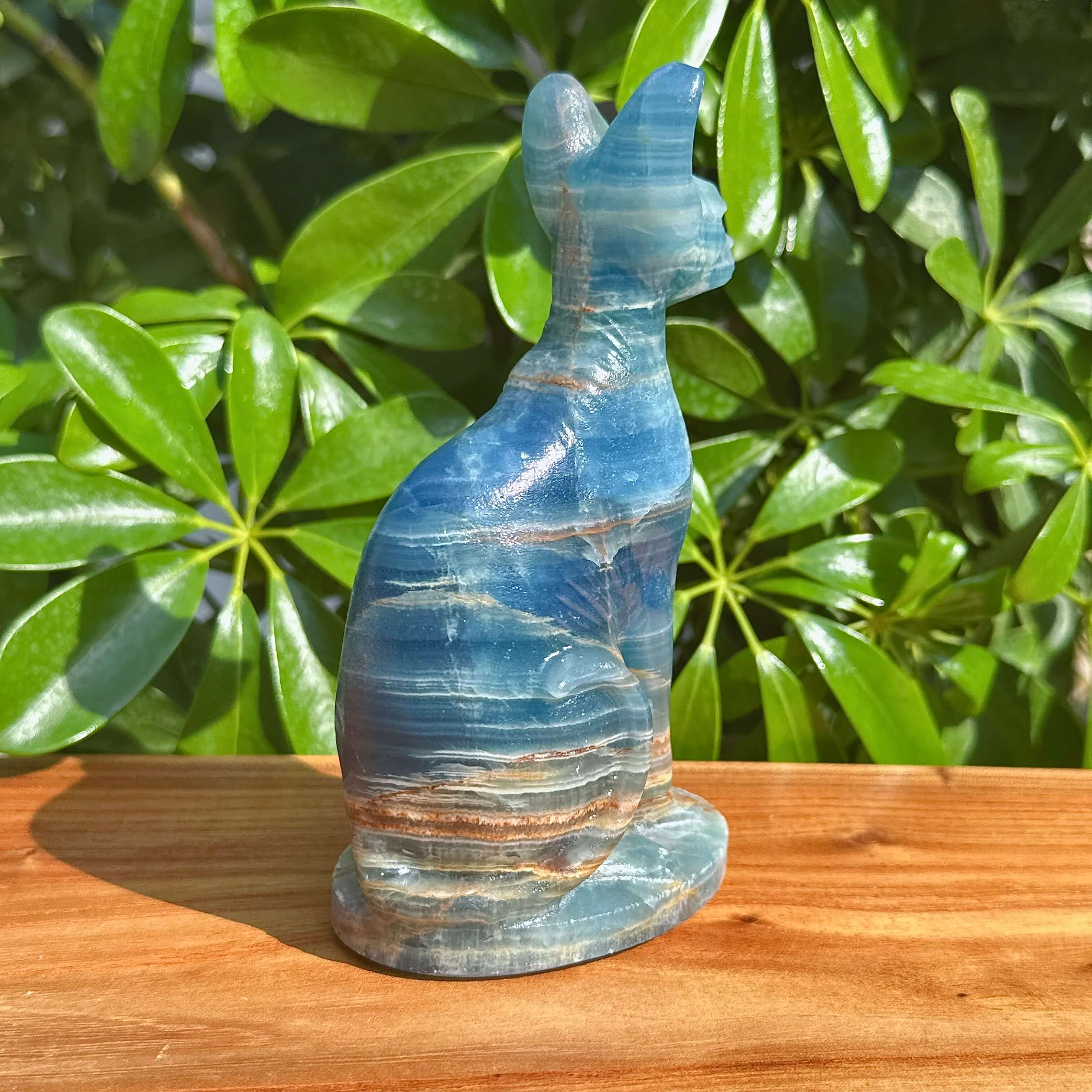 Blue Onyx Sphynx Carving