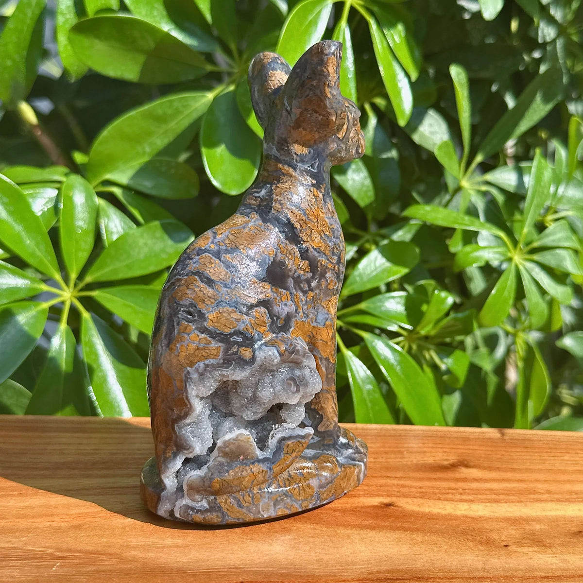 Yellow Canyon Agate Sphynx Carving
