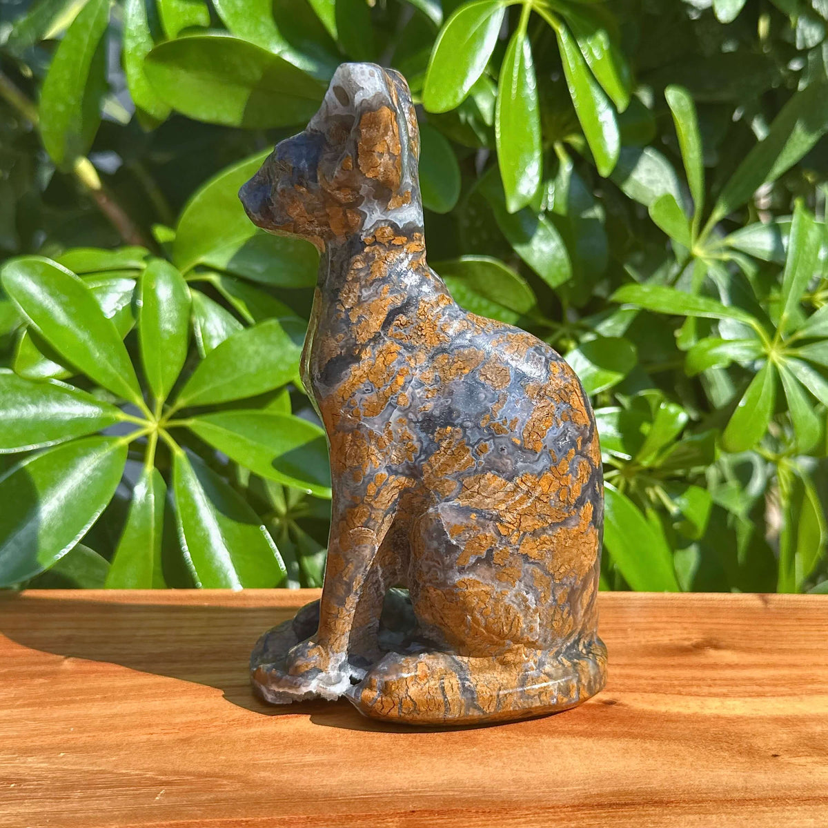 Yellow Canyon Agate Sphynx Carving