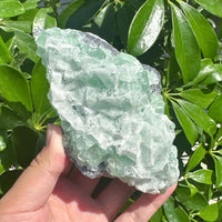 Sugar-textured Fluorite with Clear Quartz Specimen