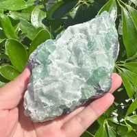 Sugar-textured Fluorite with Clear Quartz Specimen