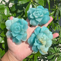 Amazonite Flower Carving
