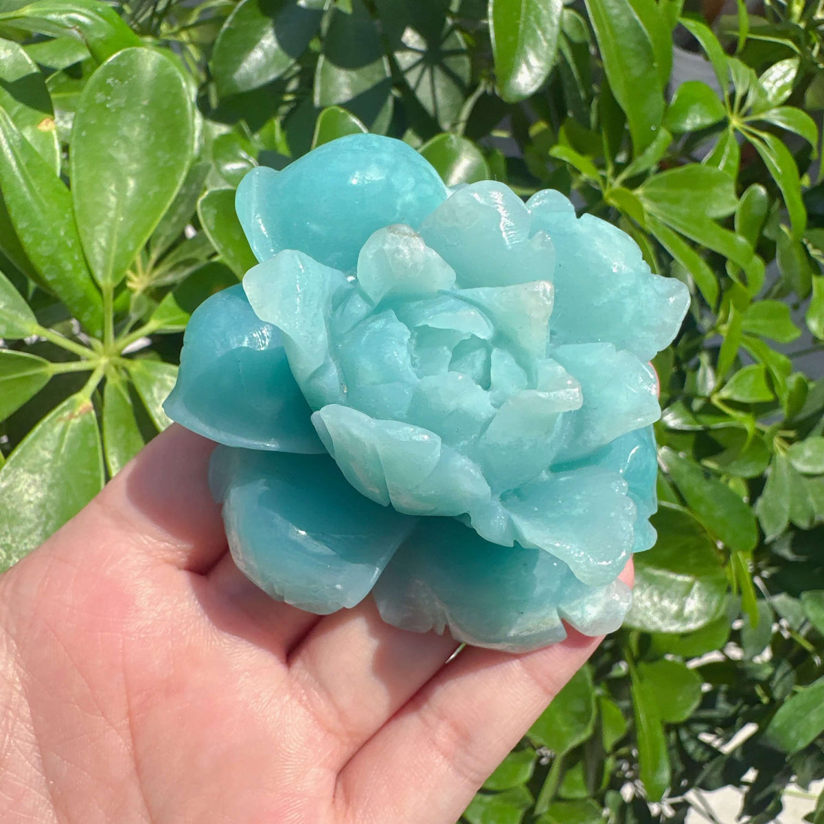 Amazonite Flower Carving