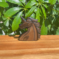 Silver Obsidian Unicorn Carving