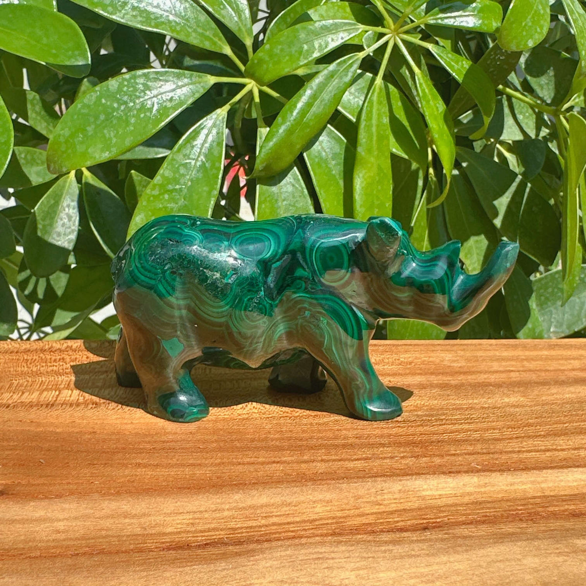 Malachite Rhinoceros Carving