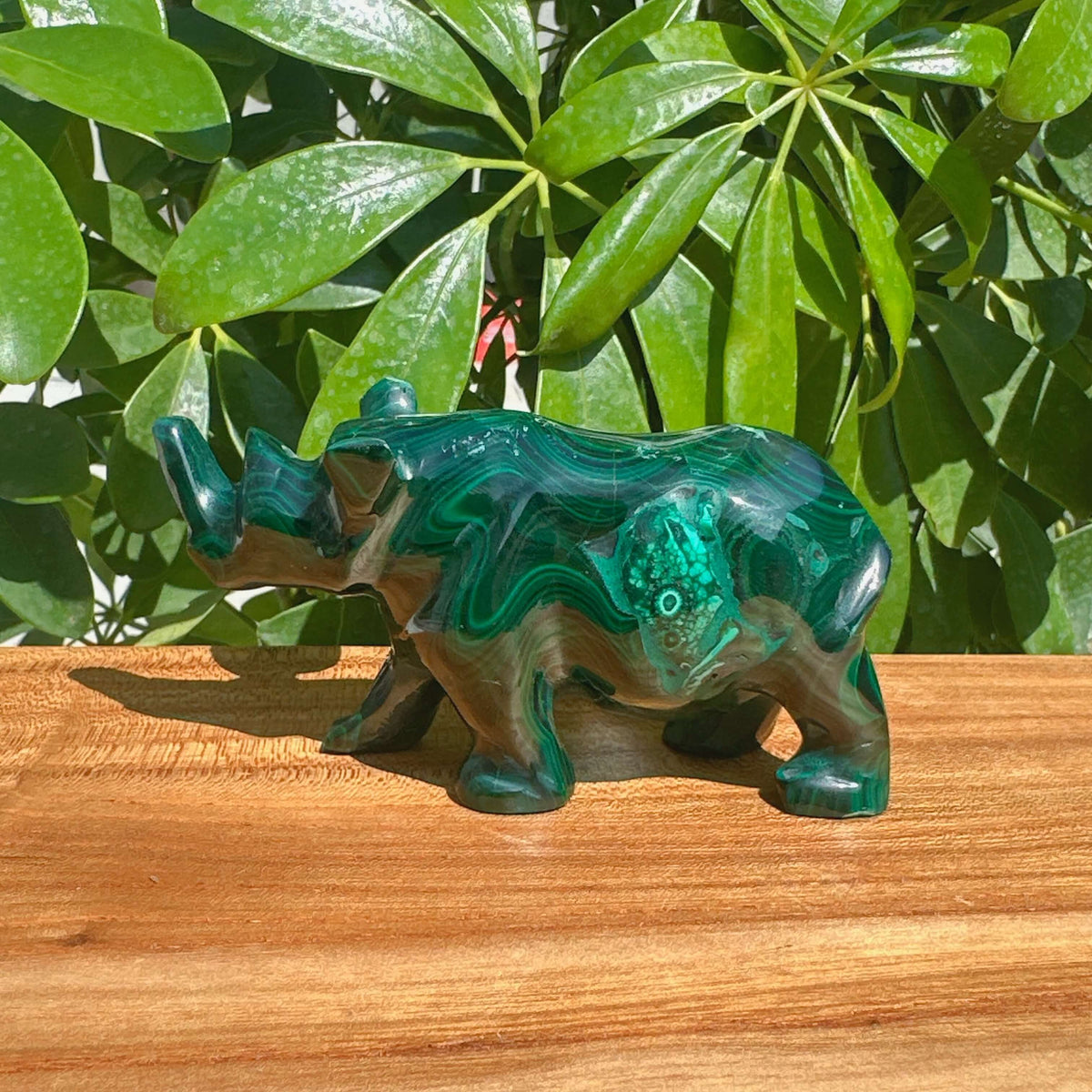 Malachite Rhinoceros Carving