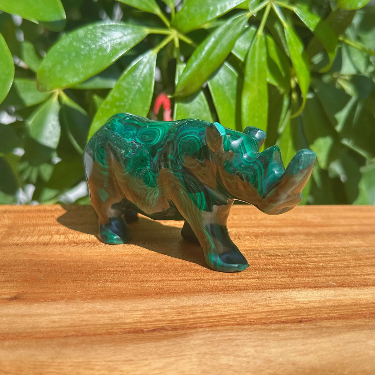 Malachite Rhinoceros Carving