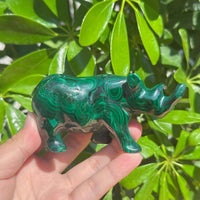 Malachite Rhinoceros Carving